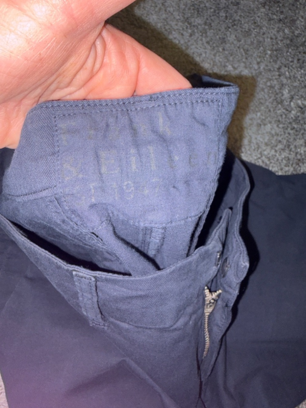 Frank & Eileen Wicklow Italian Chino Pants Washed Navy Size 12 - Picture 5 of 7